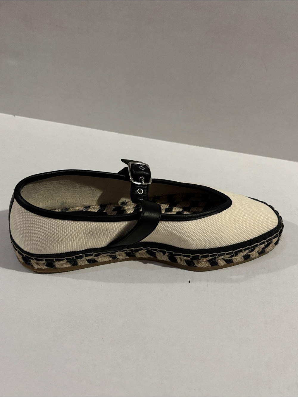 Madewell The Remy Mary Jane Womens size 8 Shoes Espadrille Cream & Black - Picture 13 of 16